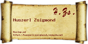 Huszerl Zsigmond névjegykártya